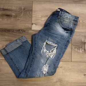 Blu Pepper Relaxed Distressed Denim Jeans